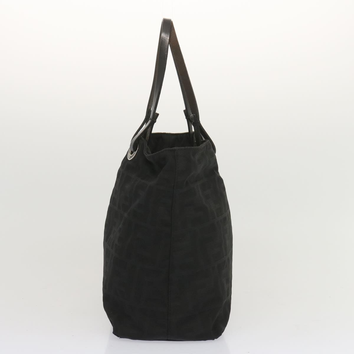 FENDI Zucca Canvas Hand Bag Black hk1176