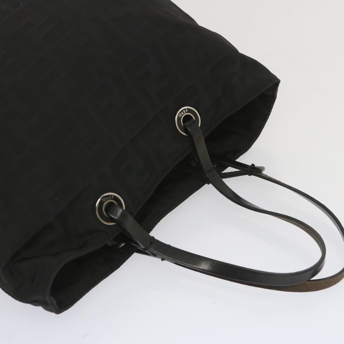 FENDI Zucca Canvas Hand Bag Black hk1176