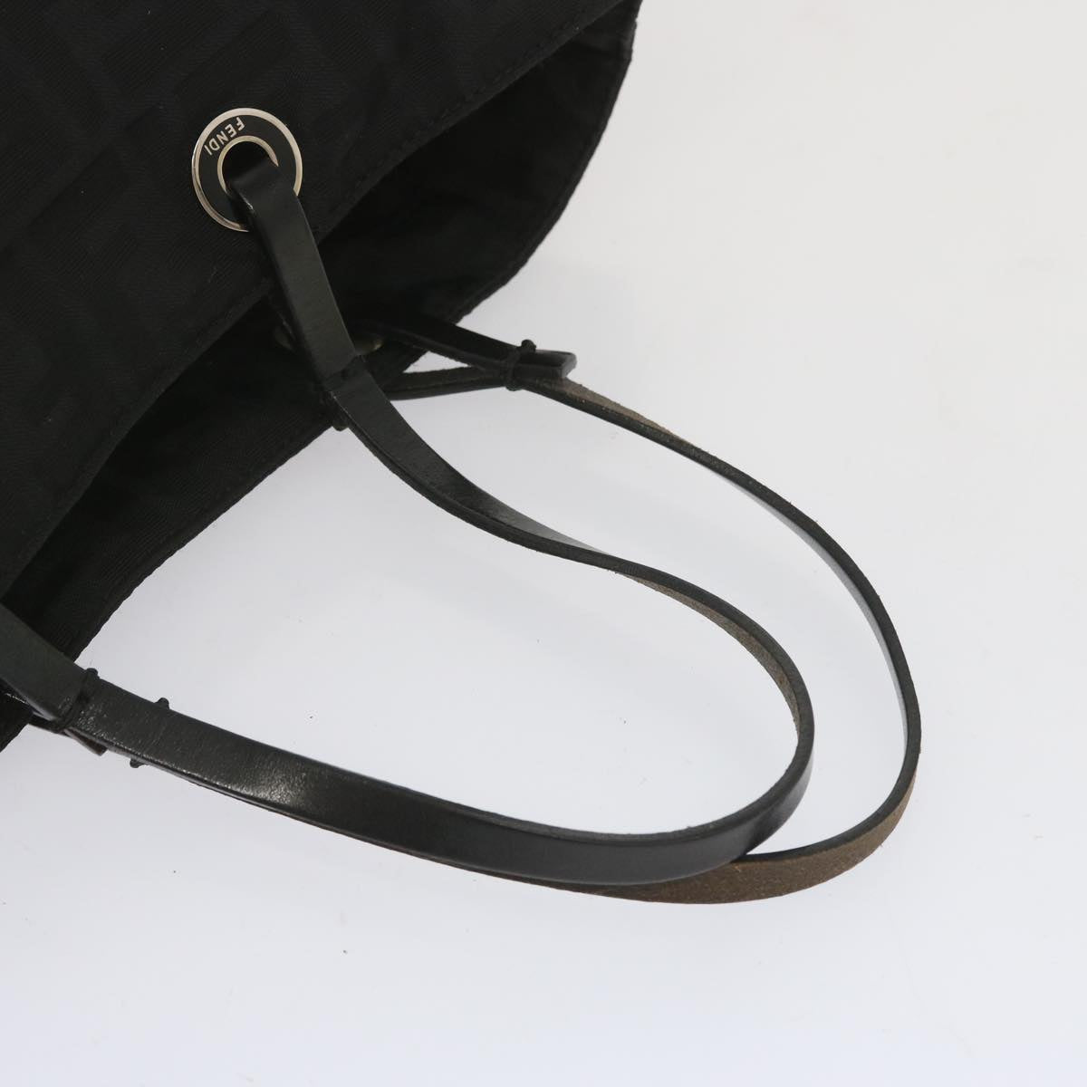 FENDI Zucca Canvas Hand Bag Black hk1176