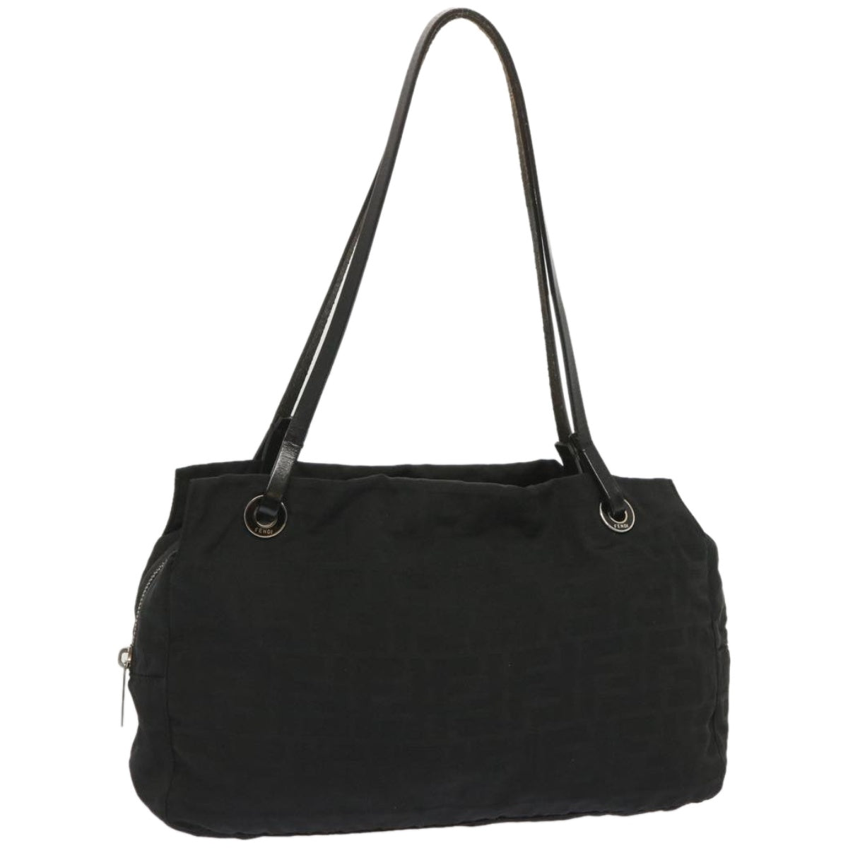 FENDI Zucca Canvas Hand Bag Black hk1179