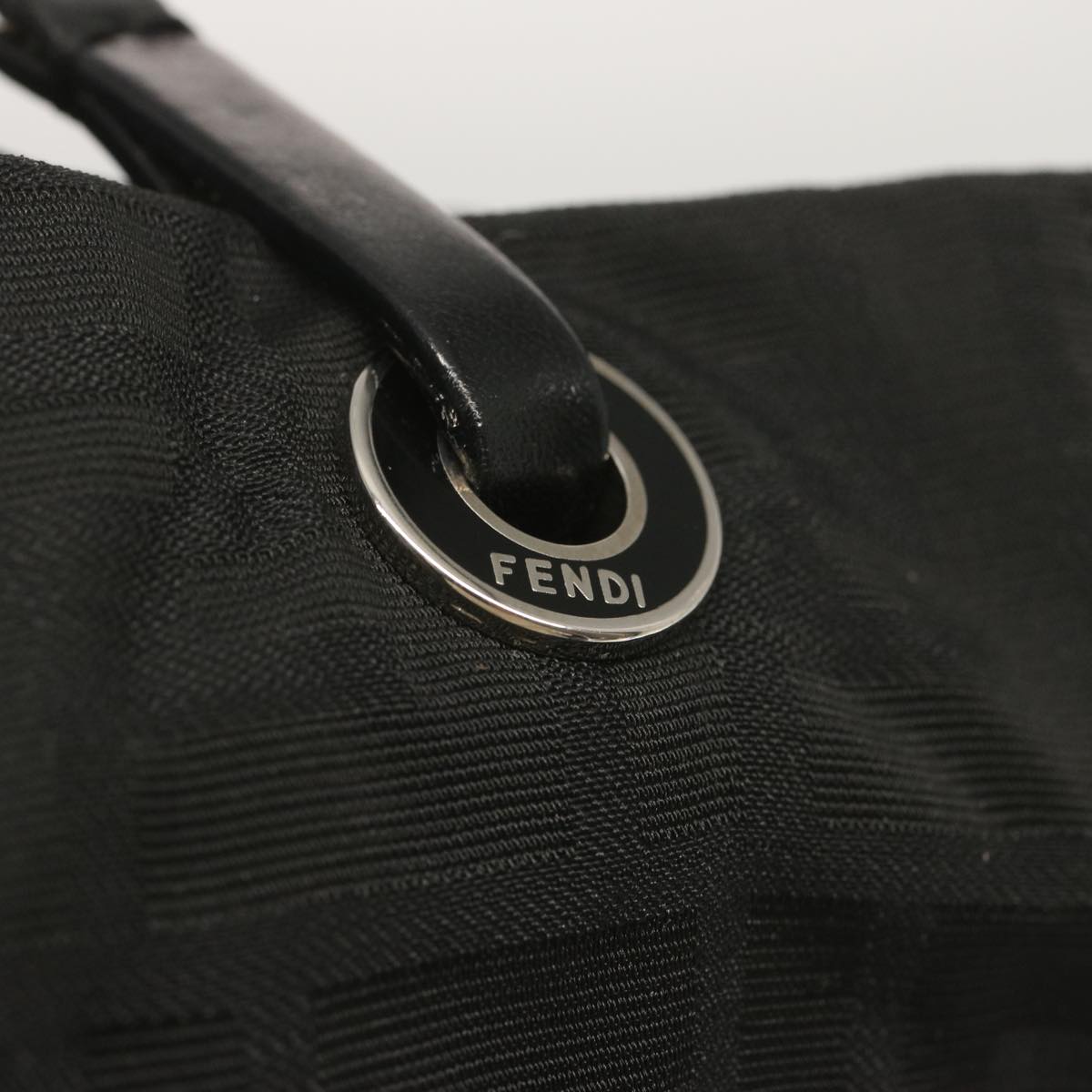 FENDI Zucca Canvas Hand Bag Black hk1179