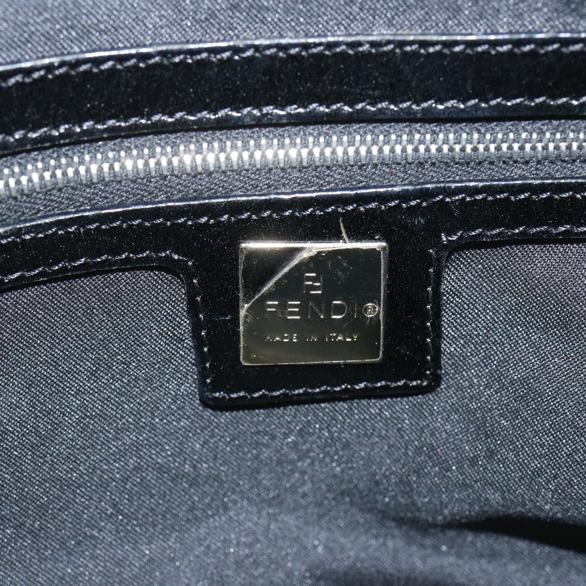 FENDI Zucca Canvas Hand Bag Black hk1179