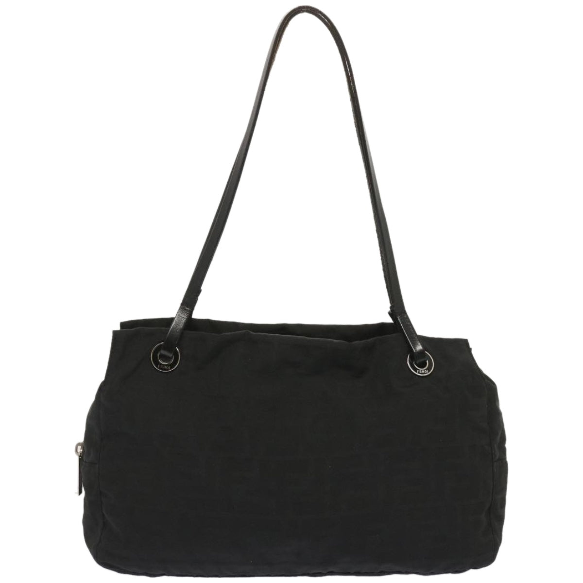 FENDI Zucca Canvas Hand Bag Black hk1179