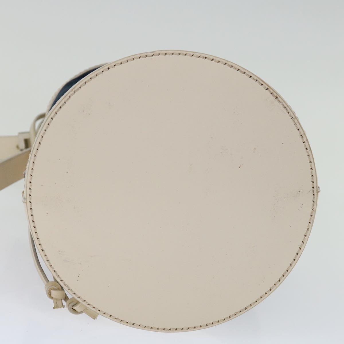 FENDI Hand Bag Canvas Navy White hk1190