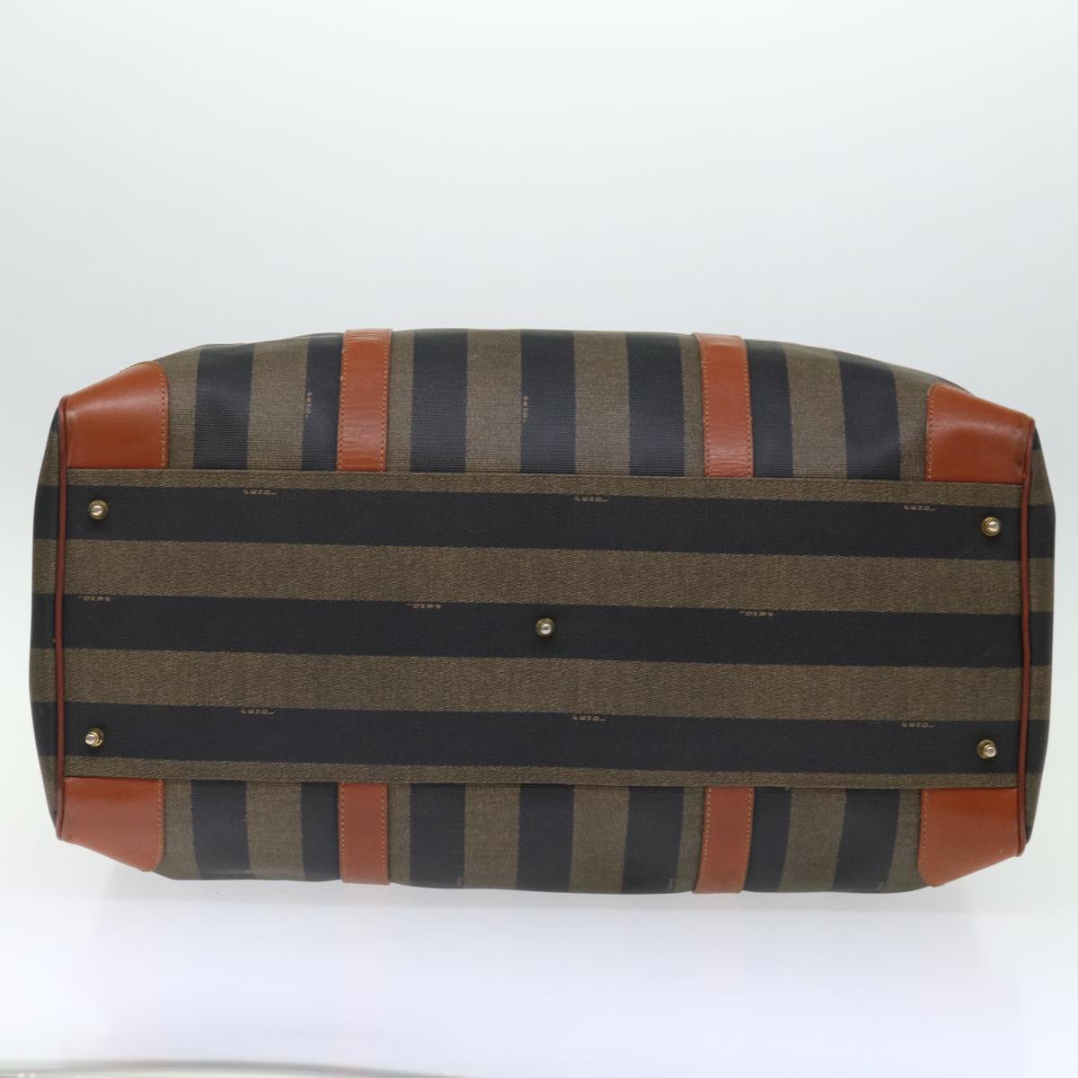 FENDI Pecan Canvas Boston Bag Coated Canvas 2way Brown Khaki hk1204