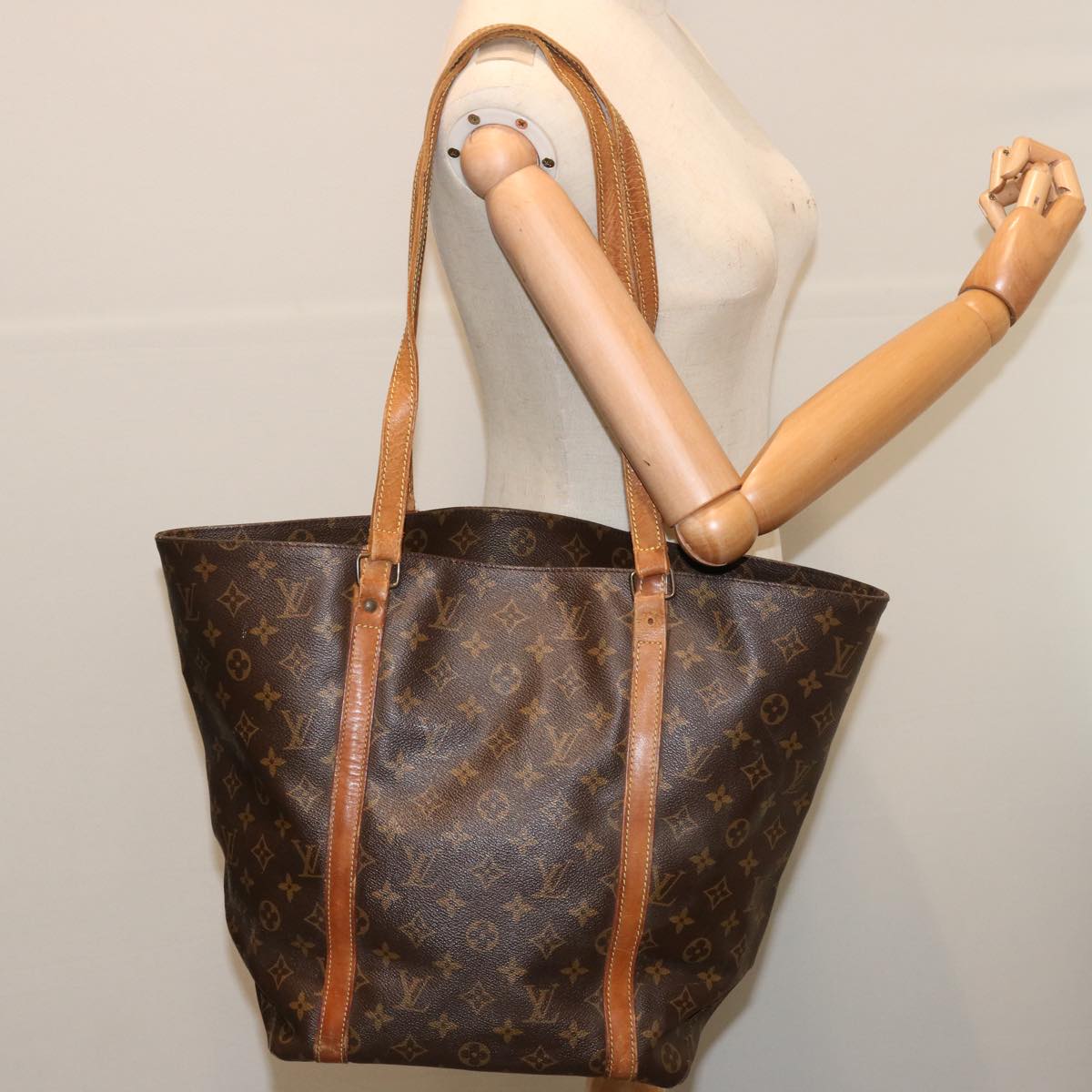 LOUIS VUITTON Monogram Sac Shopping Tote Bag M51108 LV hk1230