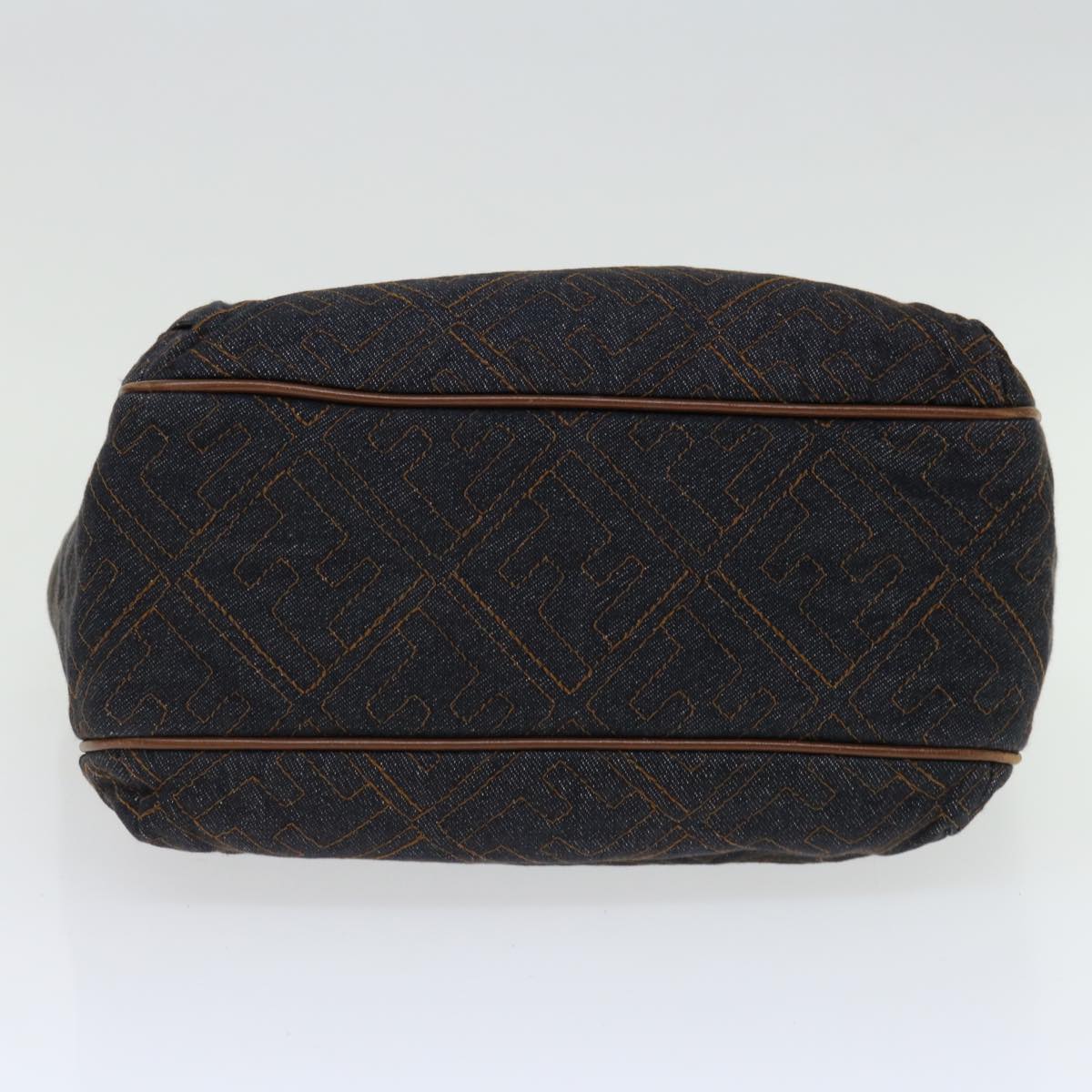 FENDI Zucca Canvas Shoulder Bag Navy Brown hk1233