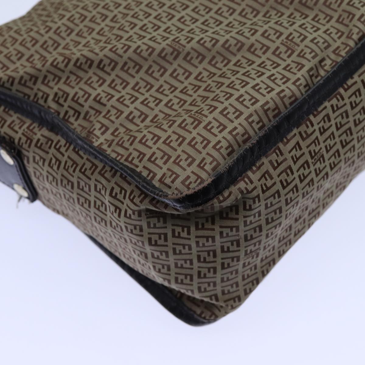 FENDI Zucchino Canvas Shoulder Bag Nylon Beige hk1267