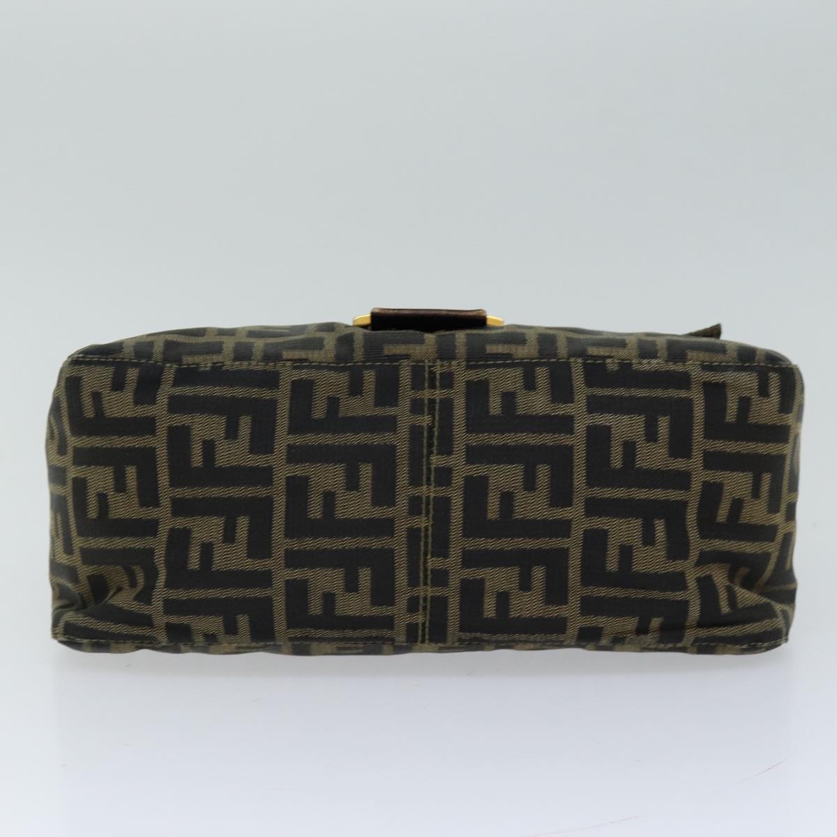 FENDI Zucca Canvas Mamma Baguette Shoulder Bag Black Brown hk1297