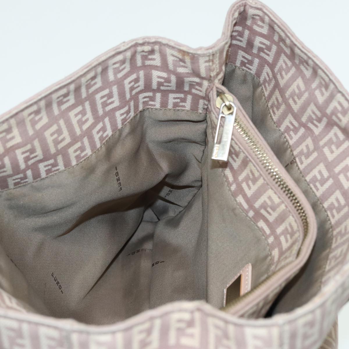 FENDI Zucchino Canvas Hand Bag Pink hk1386