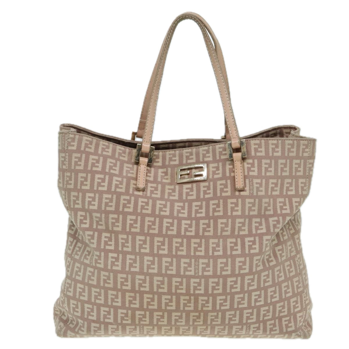 FENDI Zucchino Canvas Hand Bag Pink hk1386