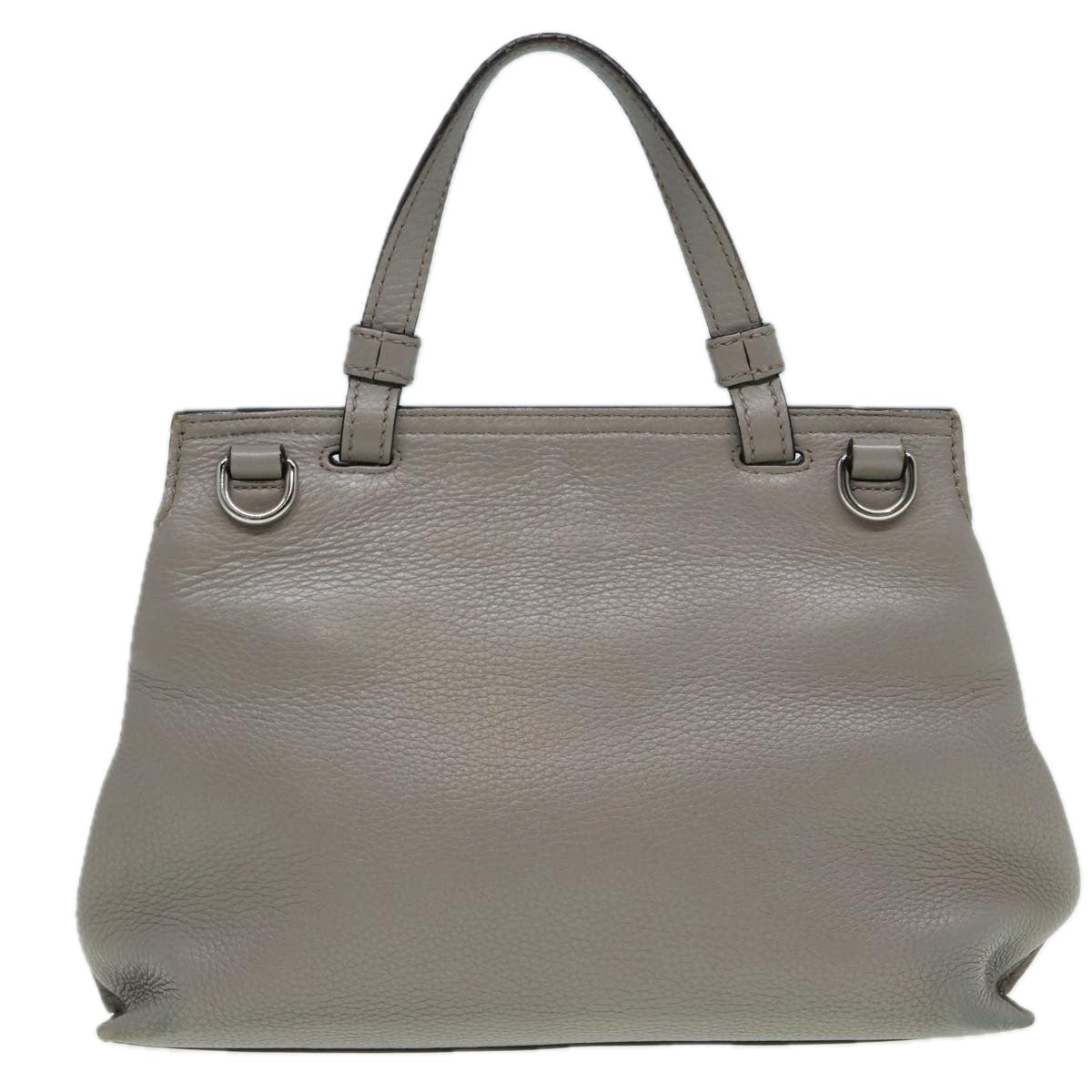 GUCCI Bamboo Daily Hand Bag Leather Gray 370831 hk1420