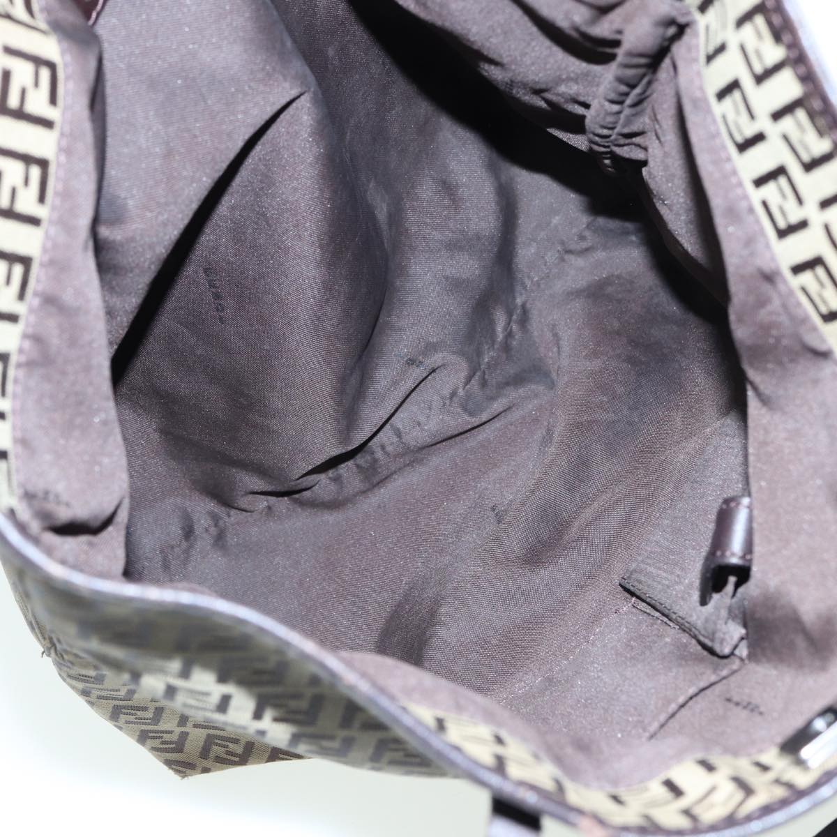 FENDI Zucchino Canvas Tote Bag Beige hk1424