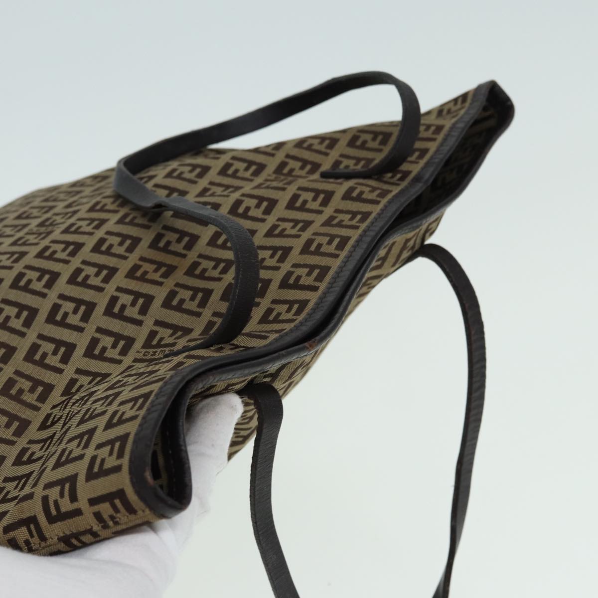 FENDI Zucchino Canvas Tote Bag Beige hk1424