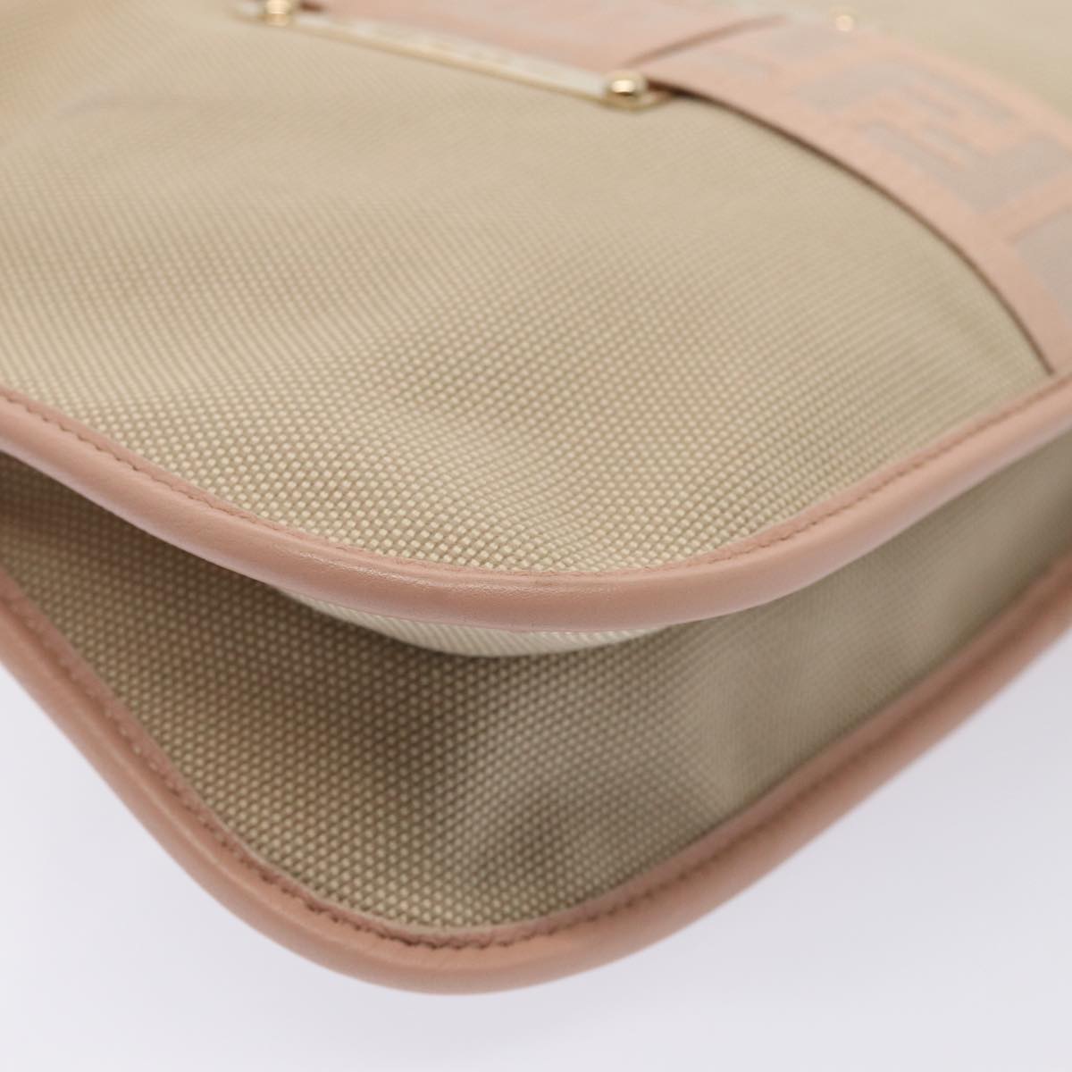 FENDI Shoulder Bag Canvas Beige hk1442