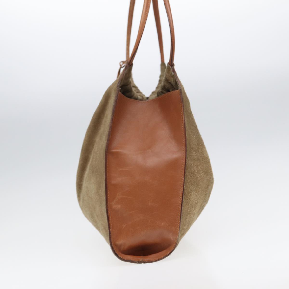 GUCCI Hand Bag Suede Beige hk1499