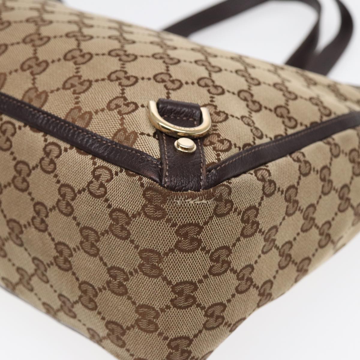 GUCCI GG Canvas Tote Bag Beige Gold 141472 hk1561