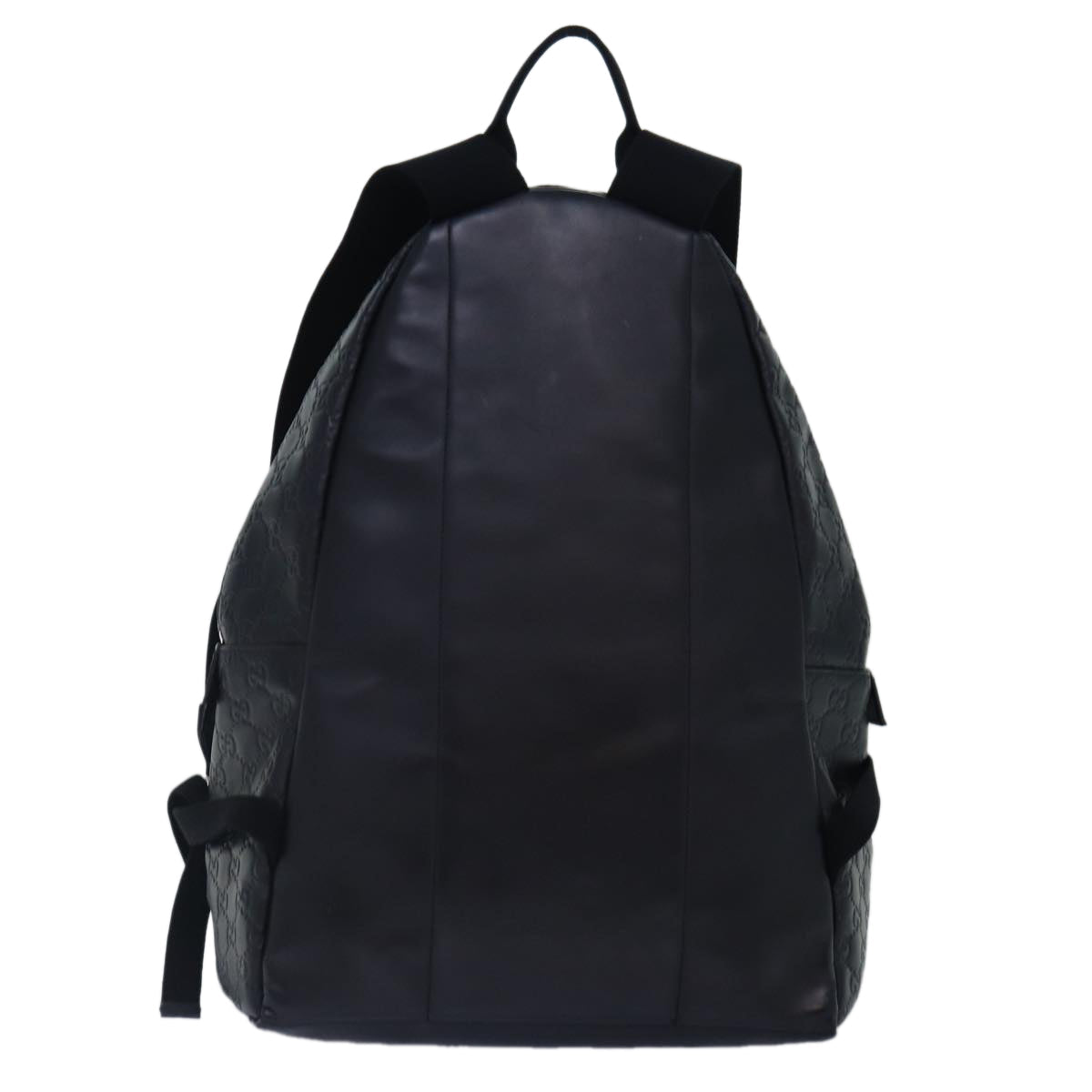 GUCCI GG Canvas Backpack Leather Guccissima Black Silver 268184 hk1636