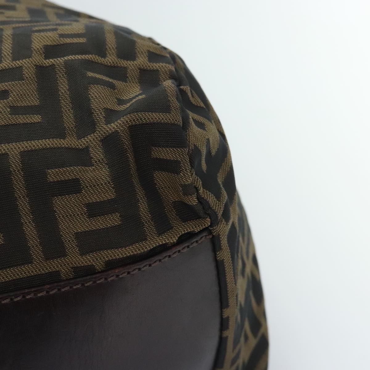 FENDI Zucca Canvas Boston Bag Brown hk1658