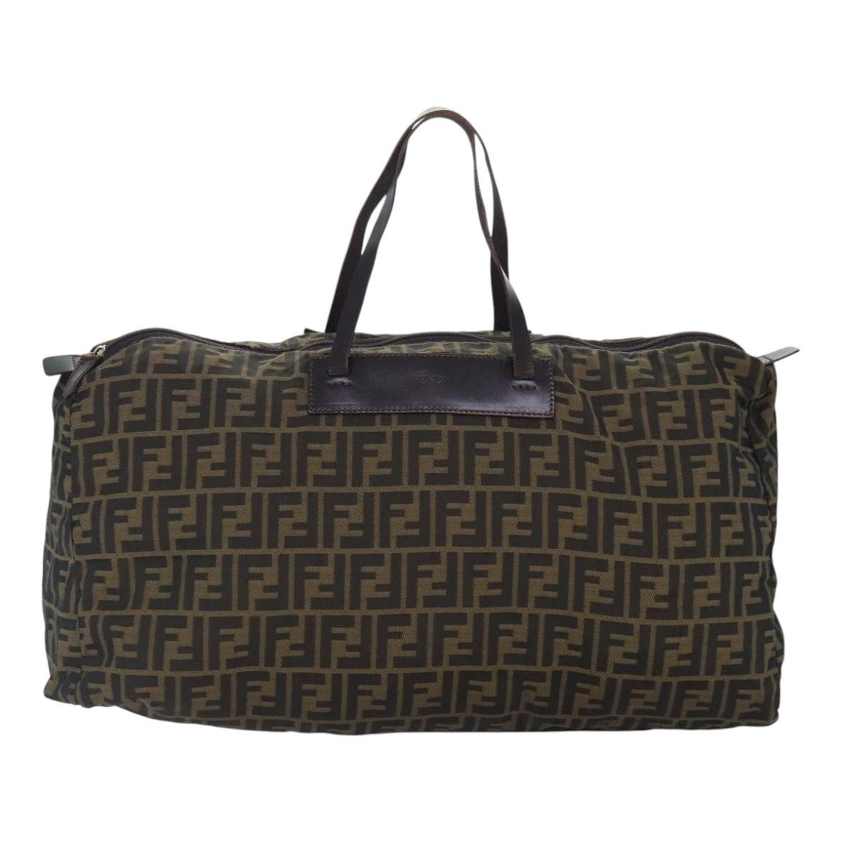 FENDI Zucca Canvas Boston Bag Brown hk1658