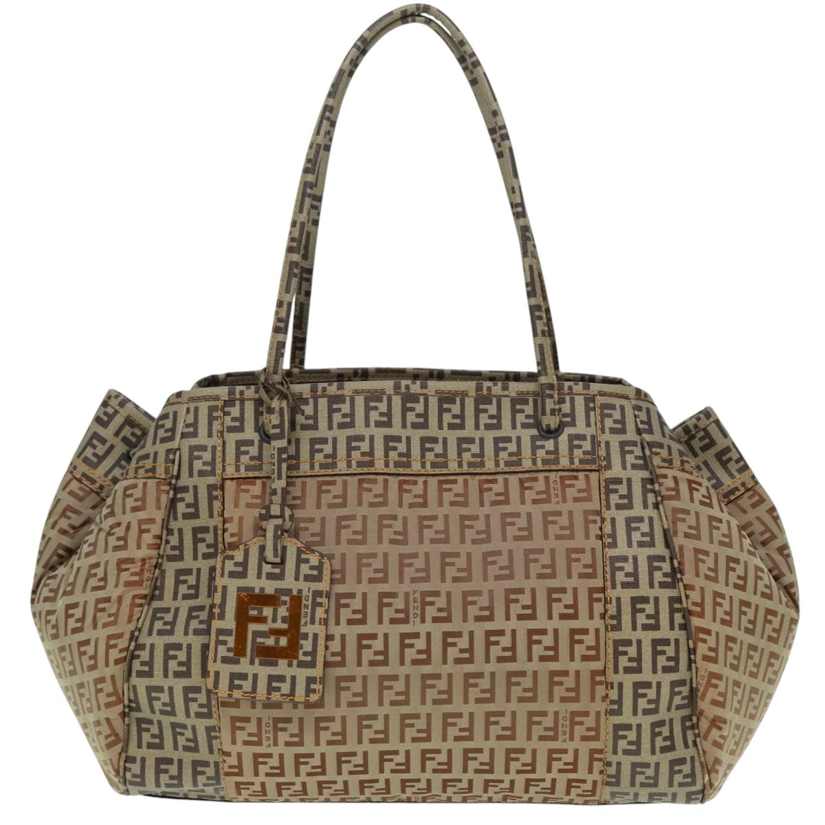 FENDI Zucchino Tote Bag Nylon Beige 8BN174 hk1659