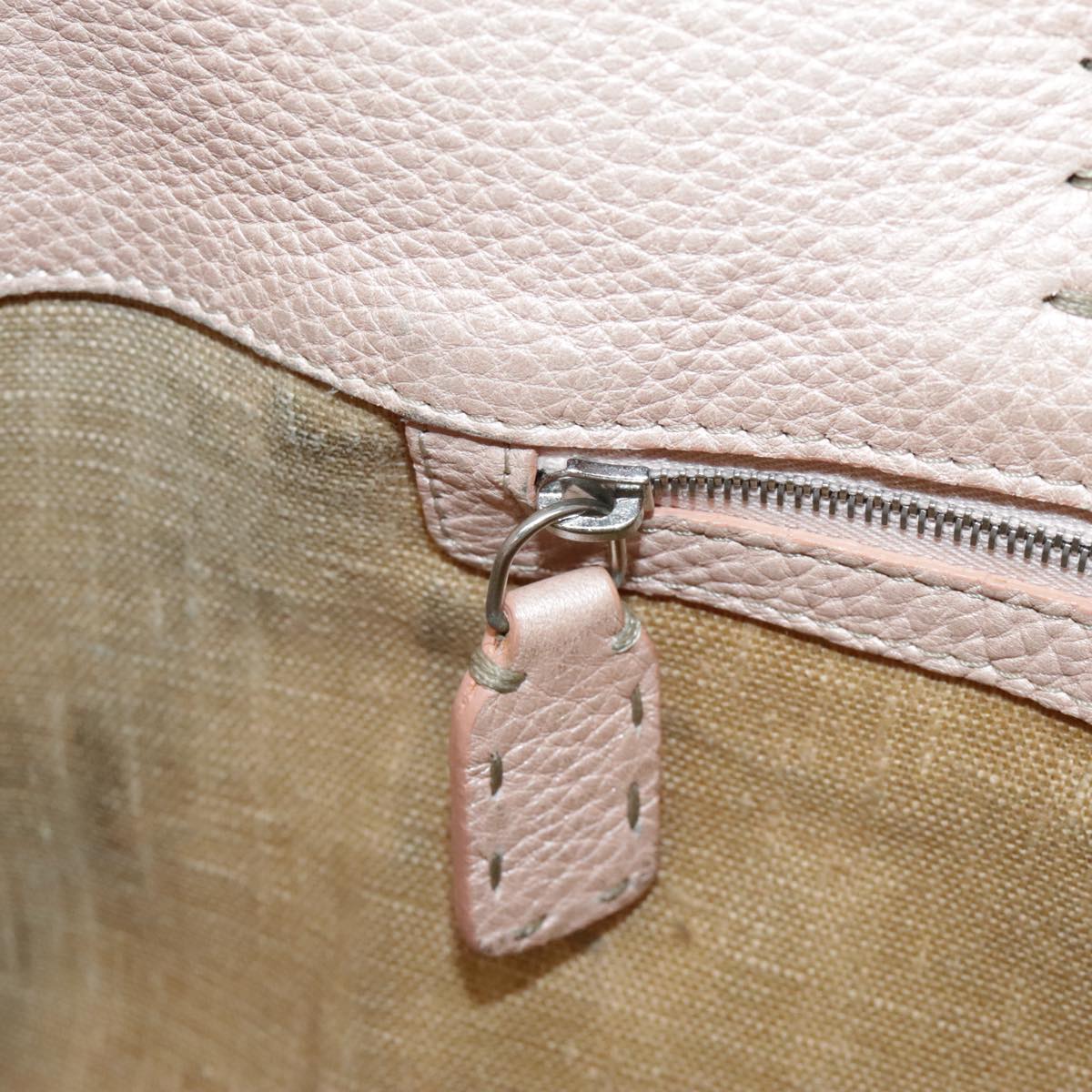 FENDI Celeria Tote Bag Leather Pink 8BH126 hk1664