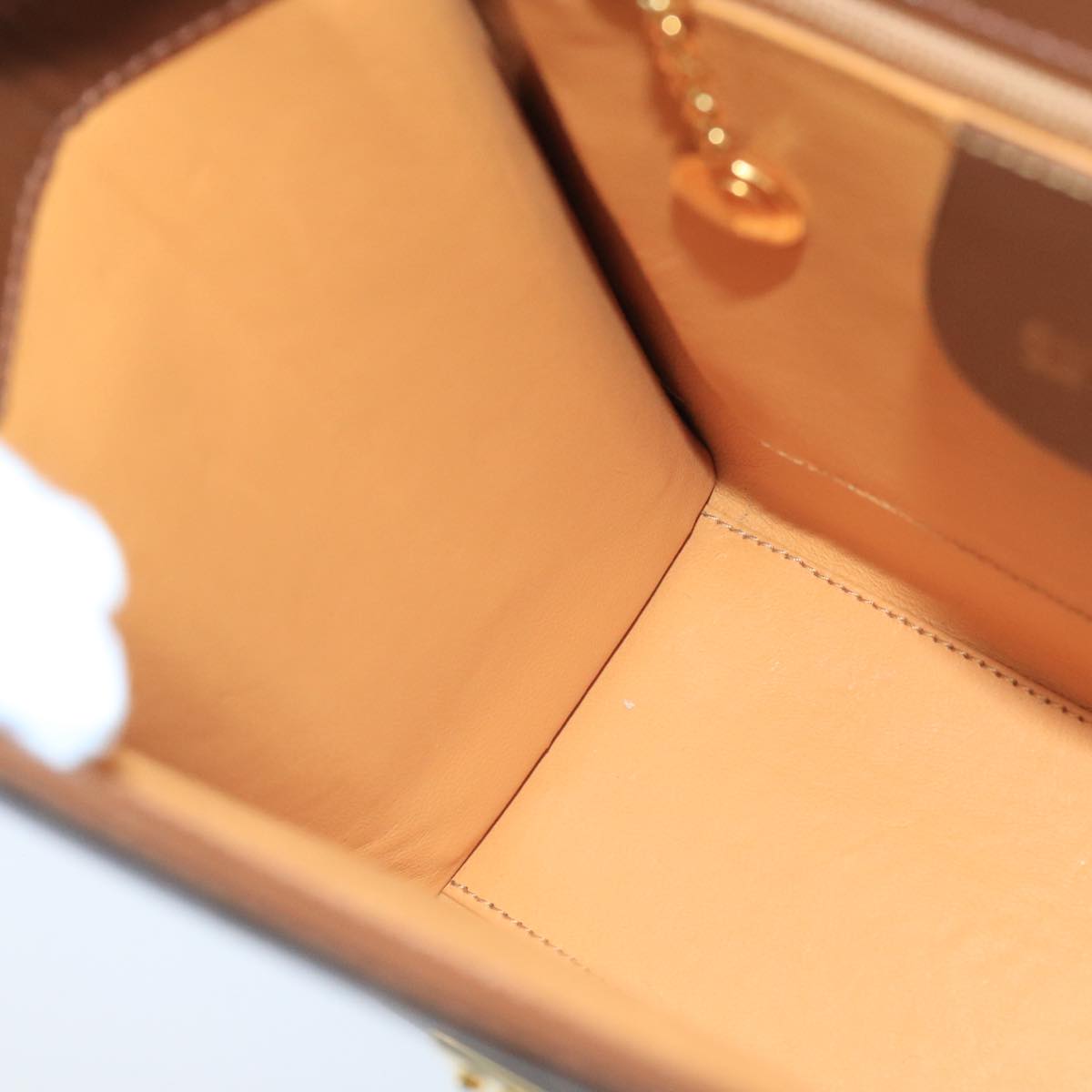 GUCCI Ready Lock Hand Bag Leather 2way Brown Gold hk1714