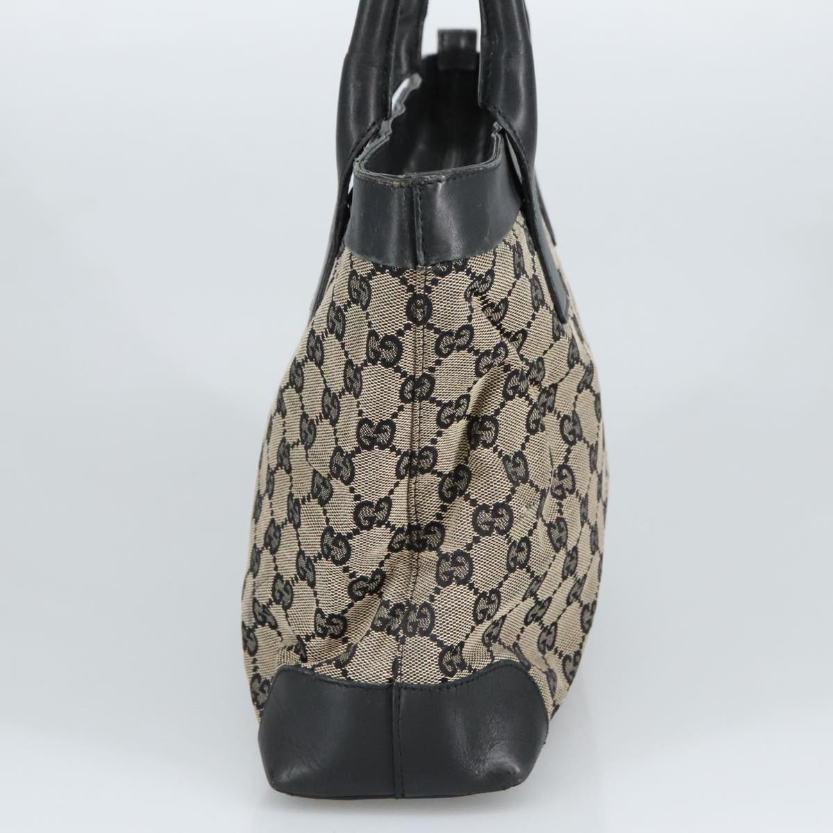 GUCCI GG Canvas Tote Bag Black Beige hk1721