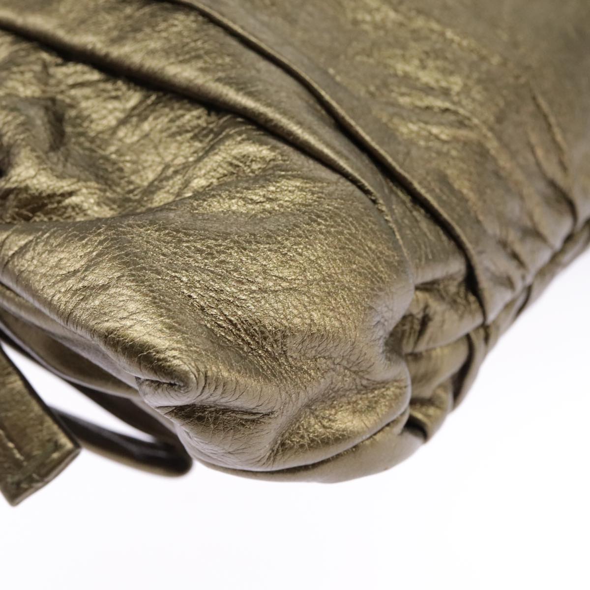 GUCCI Clutch Bag Leather Gold 197015 hk1723