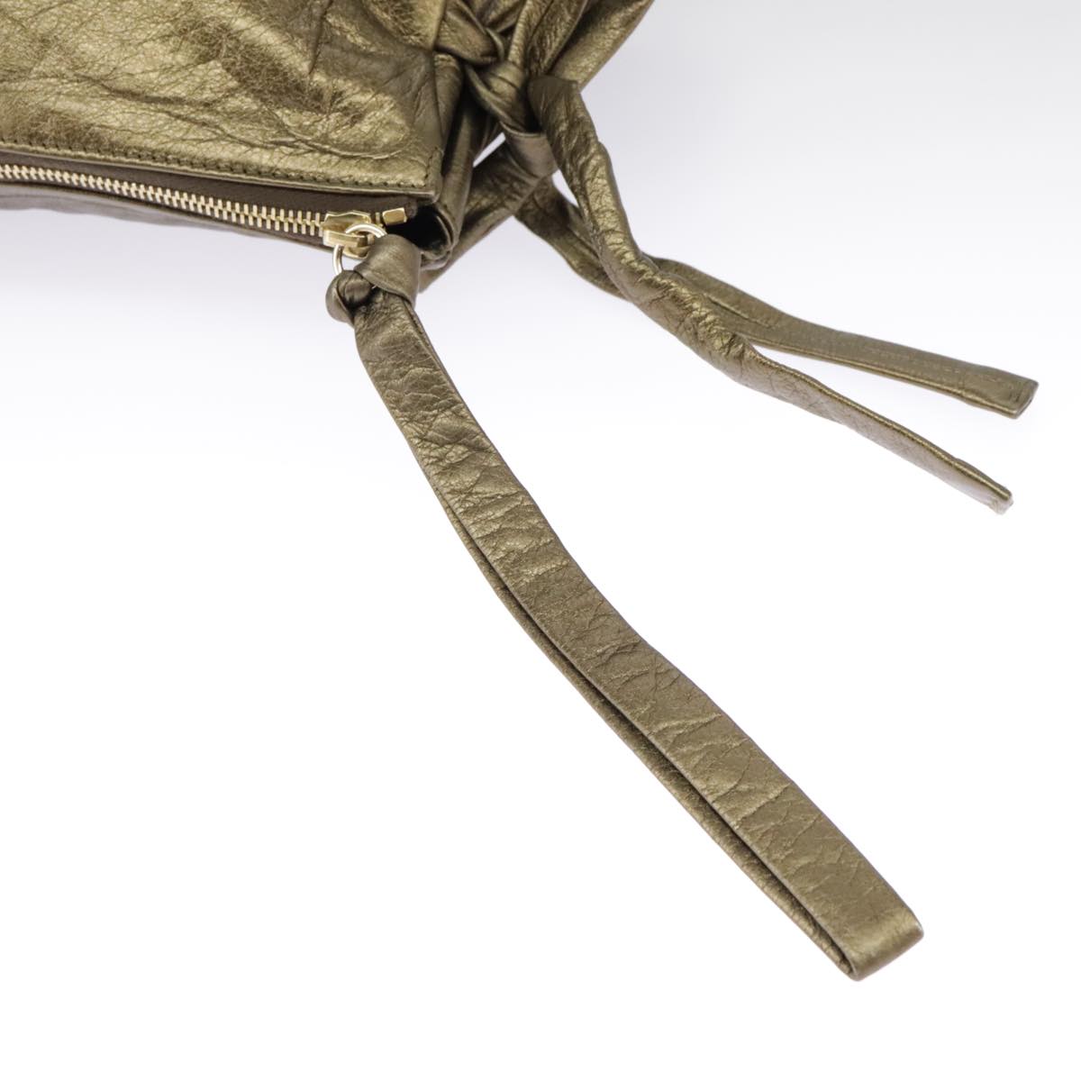 GUCCI Clutch Bag Leather Gold 197015 hk1723