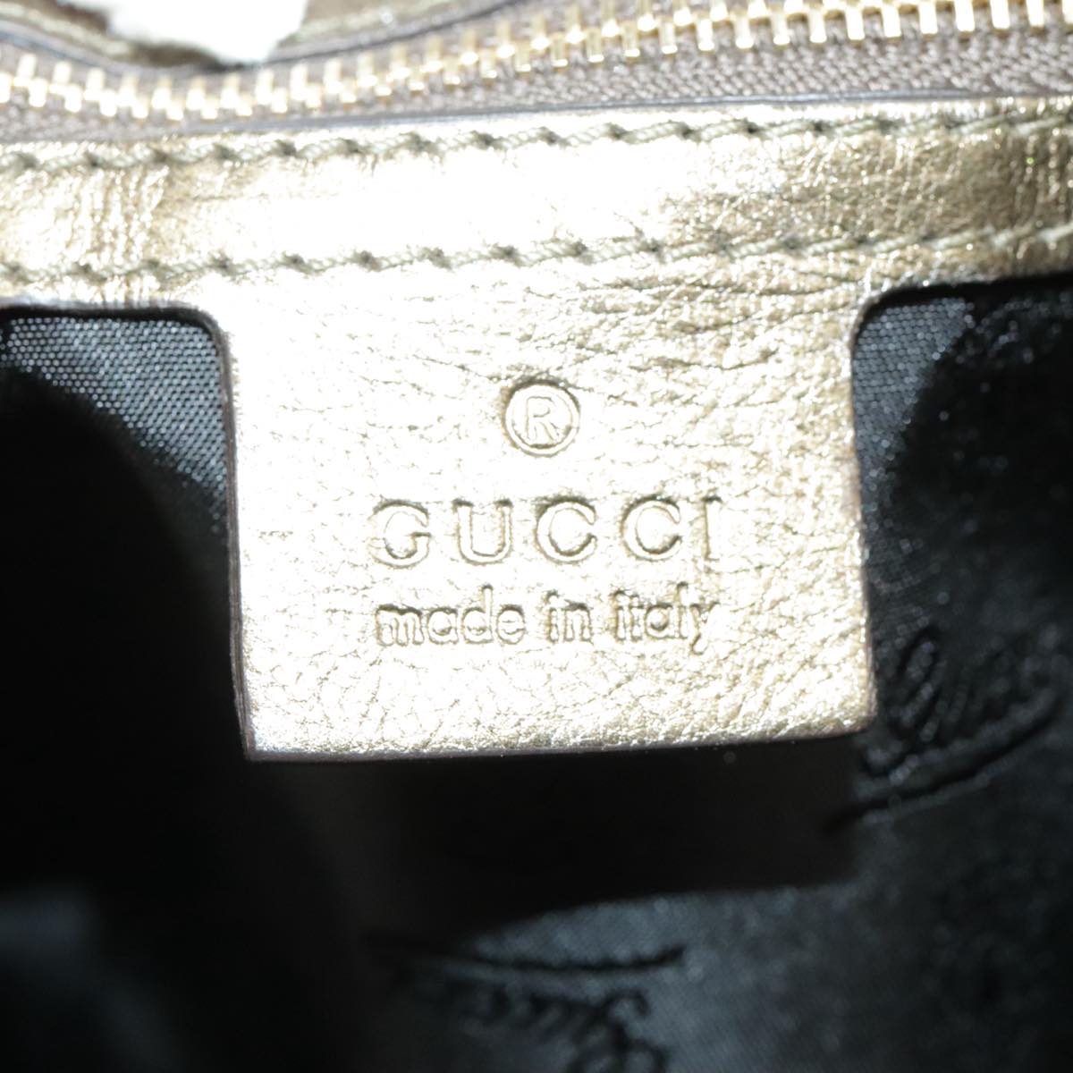 GUCCI Clutch Bag Leather Gold 197015 hk1723