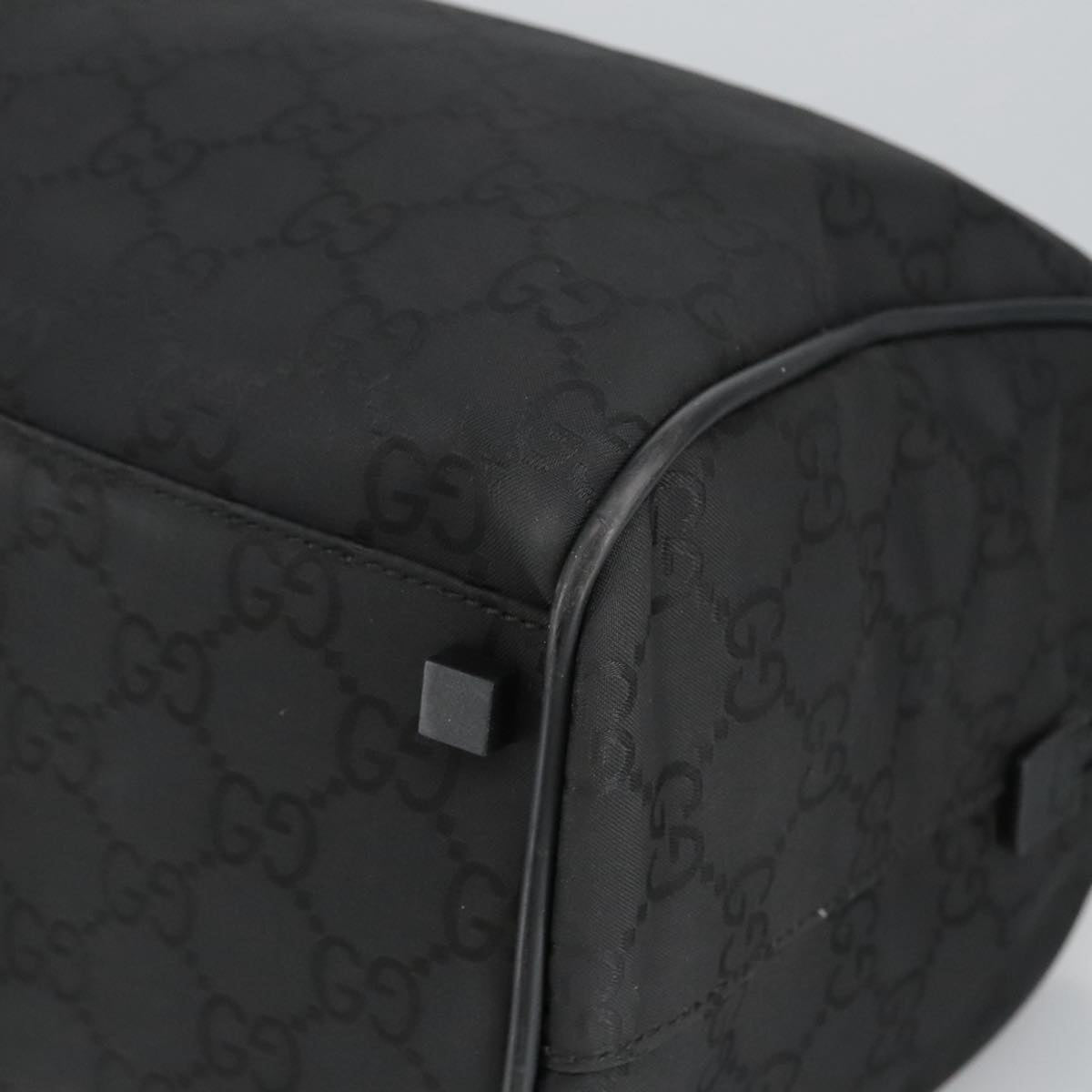 GUCCI GG Canvas Boston Bag Black Silver 012 0383 hk1725