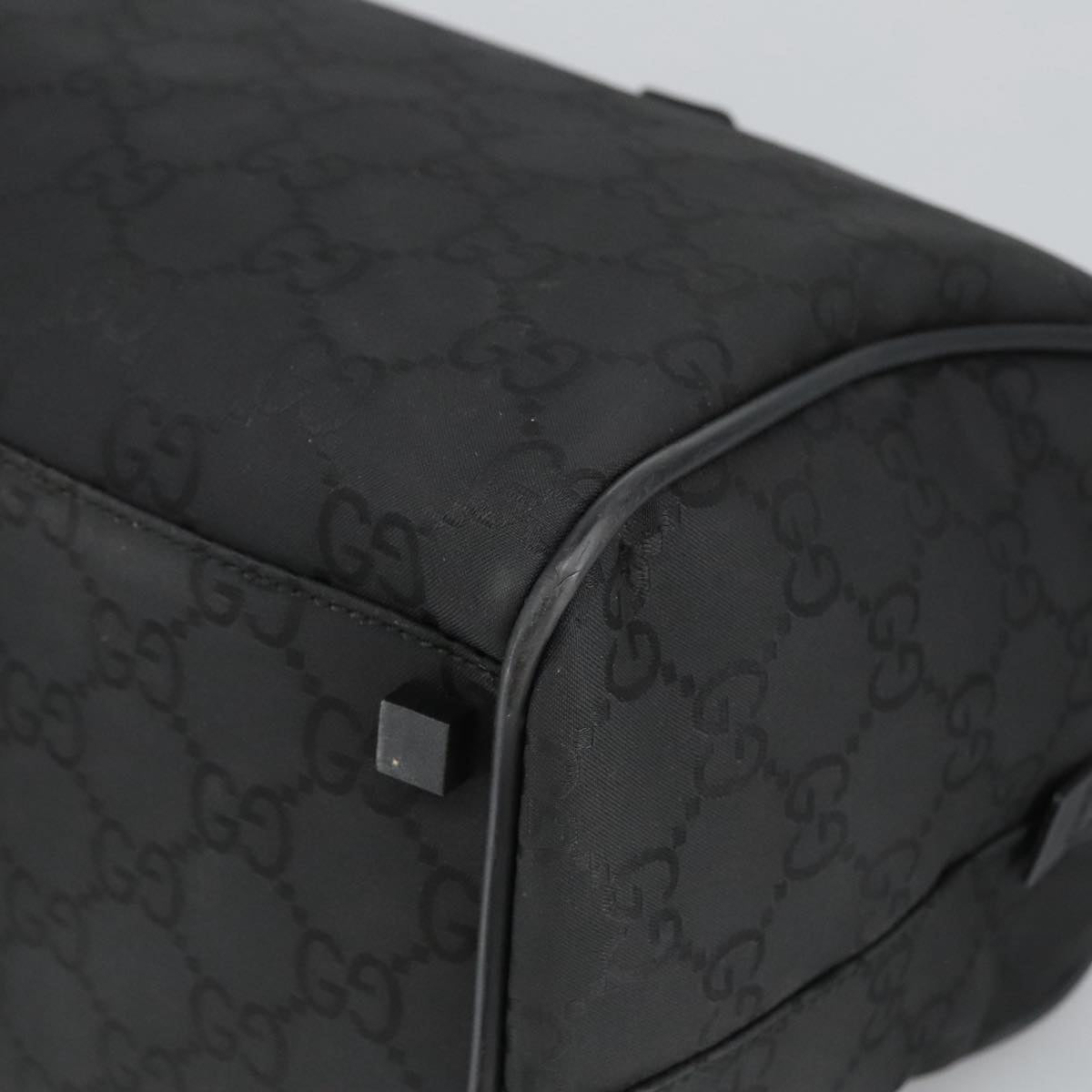 GUCCI GG Canvas Boston Bag Black Silver 012 0383 hk1725