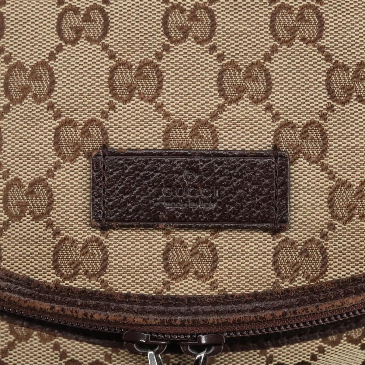 GUCCI GG Canvas Shoulder Bag Beige Silver 123326 hk1738
