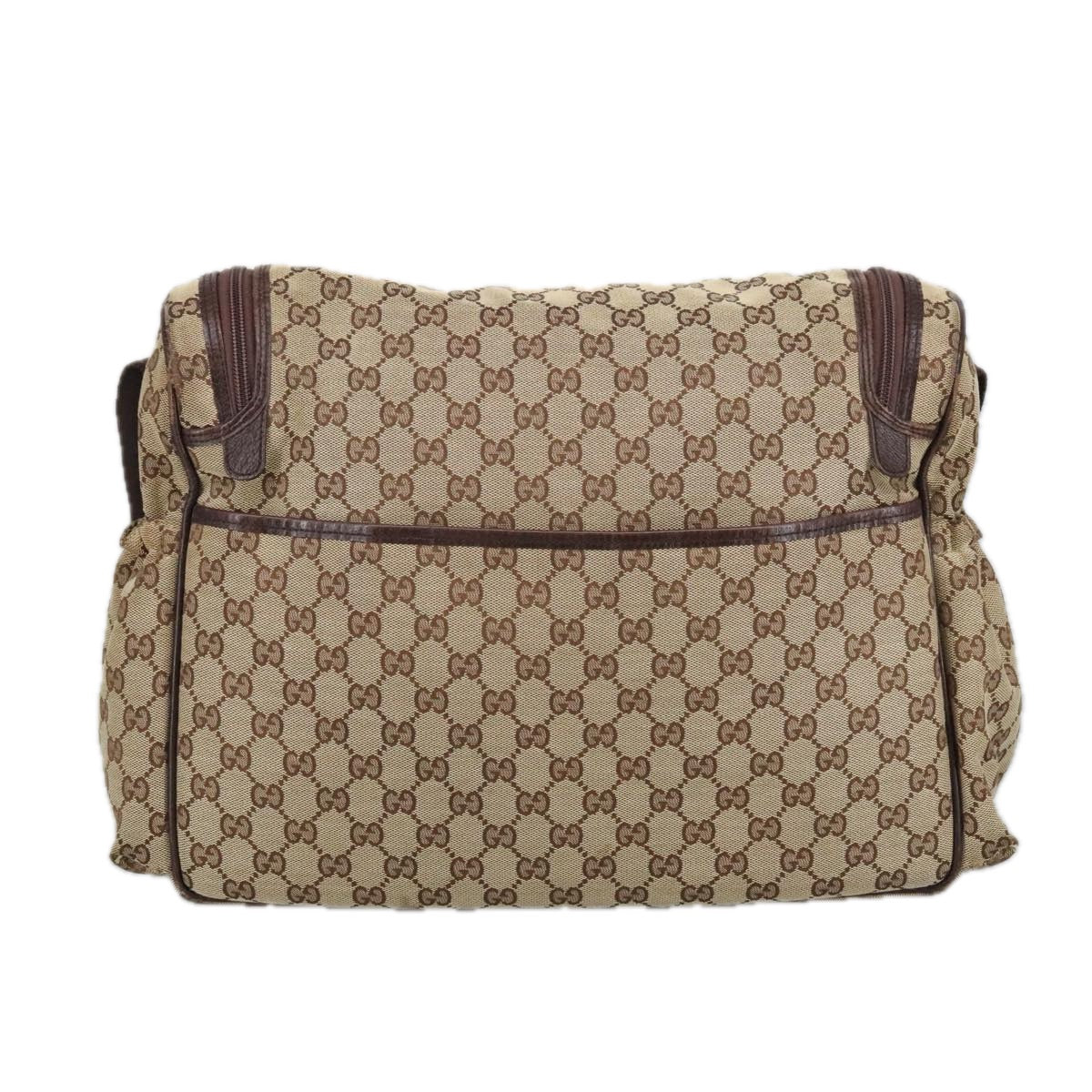 GUCCI GG Canvas Shoulder Bag Beige Silver 123326 hk1738