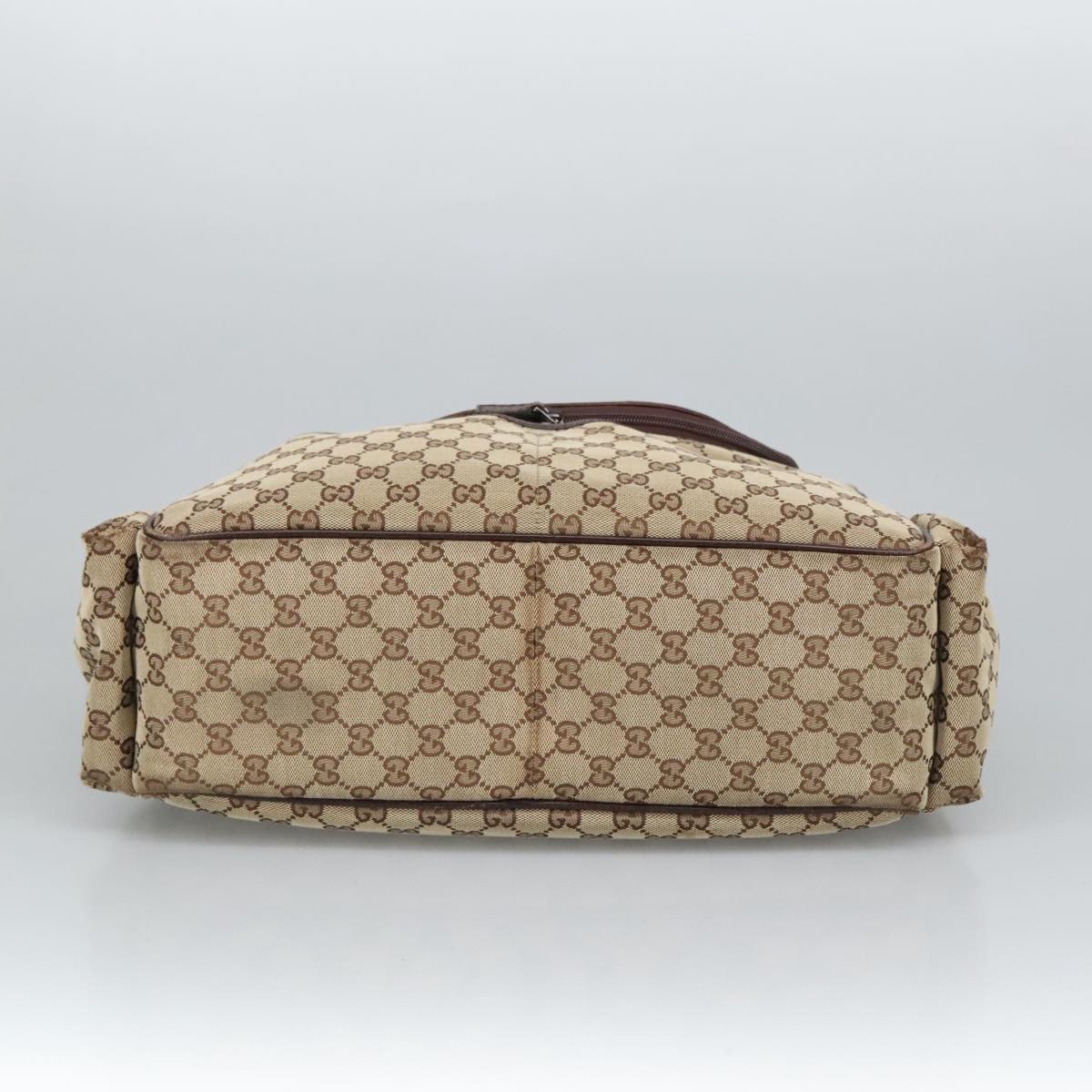 GUCCI GG Canvas Shoulder Bag Beige Silver 123326 hk1738