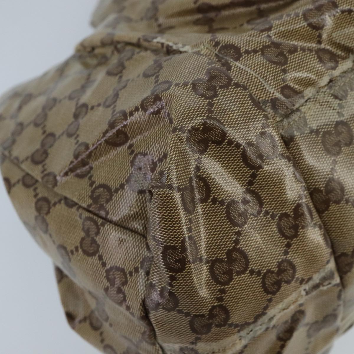 GUCCI GG Crystal Hand Bag Beige Gold 197020 hk1740