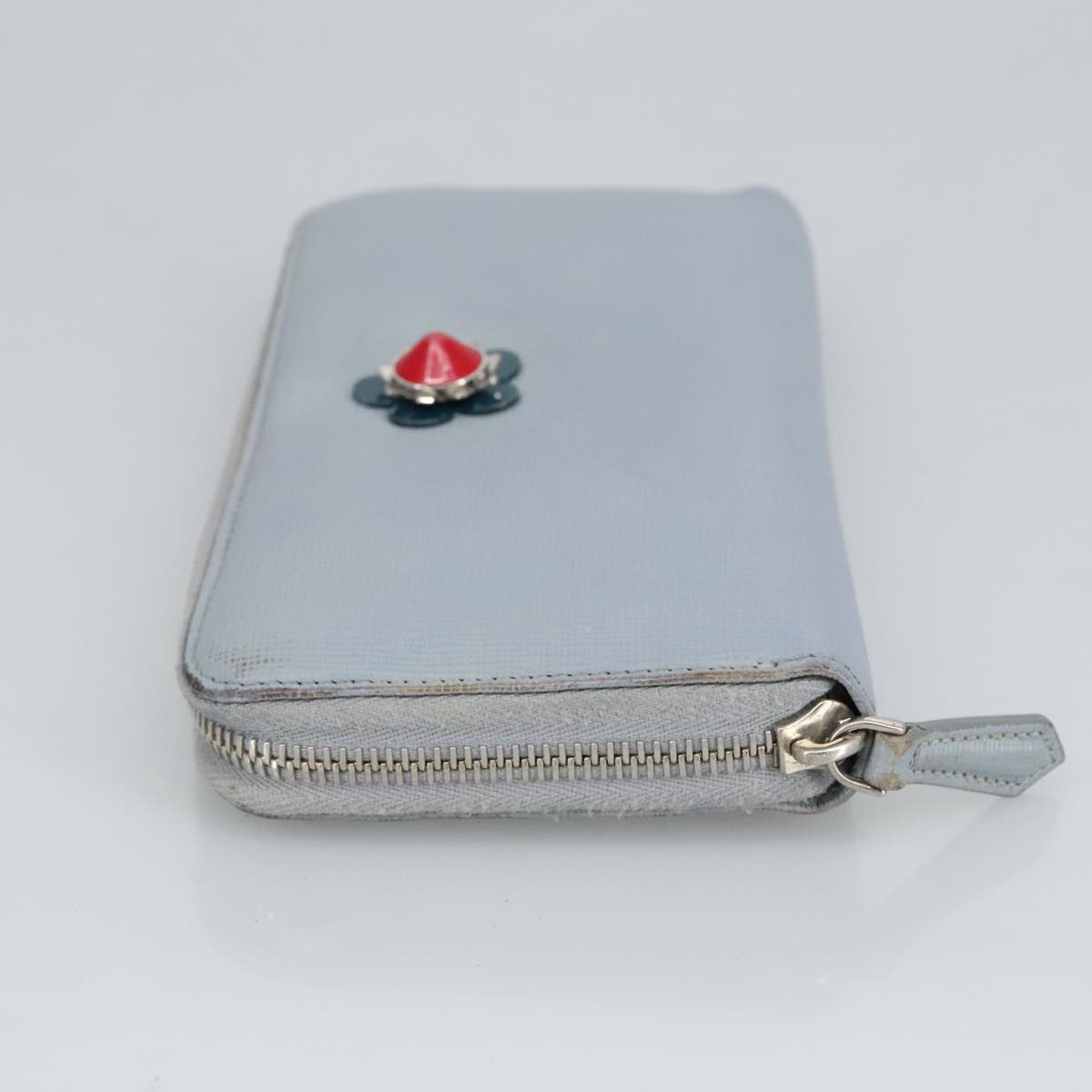 FENDI Wallet Leather Light Blue Silver hk1811