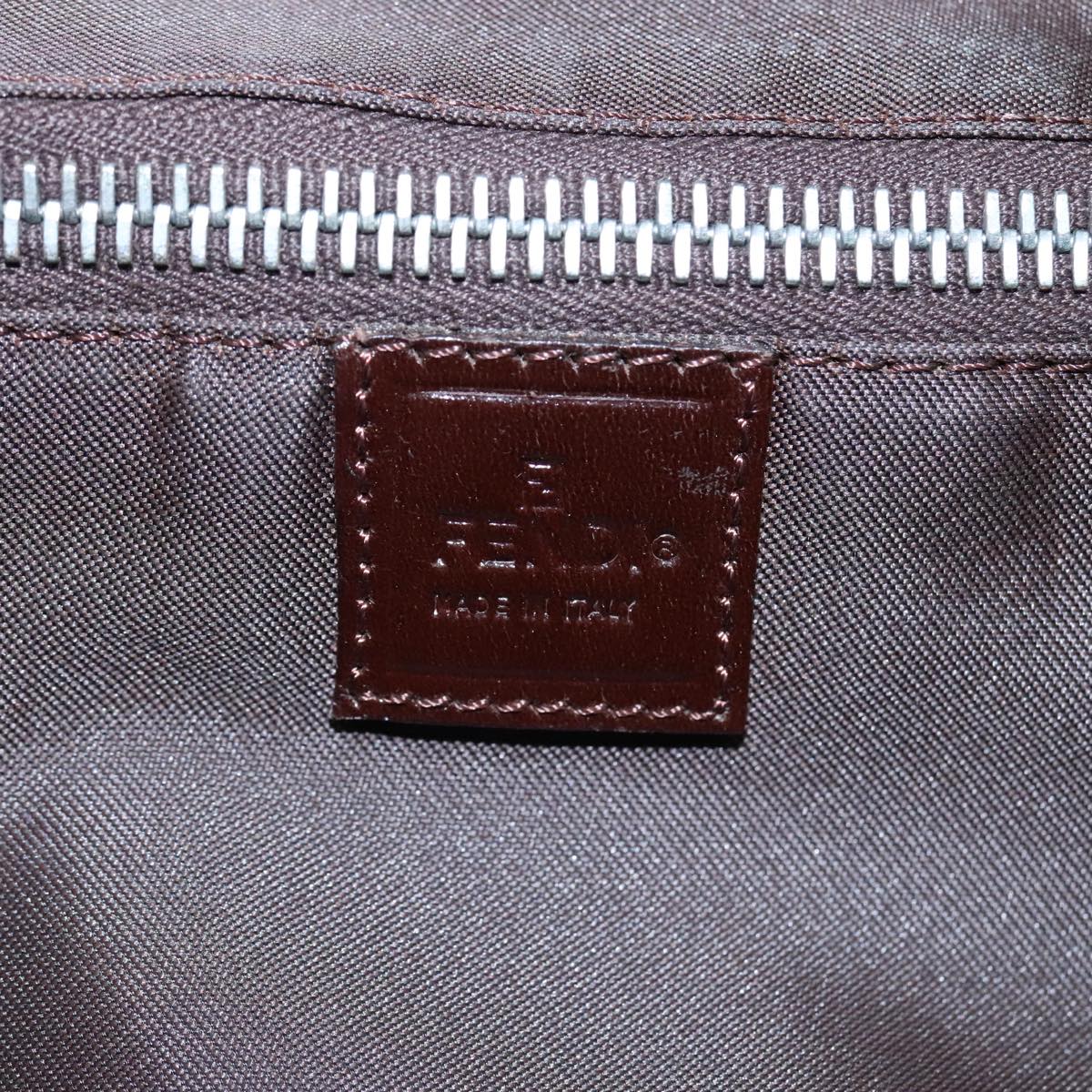 FENDI Zucca Canvas Hand Bag Brown Black hk1925