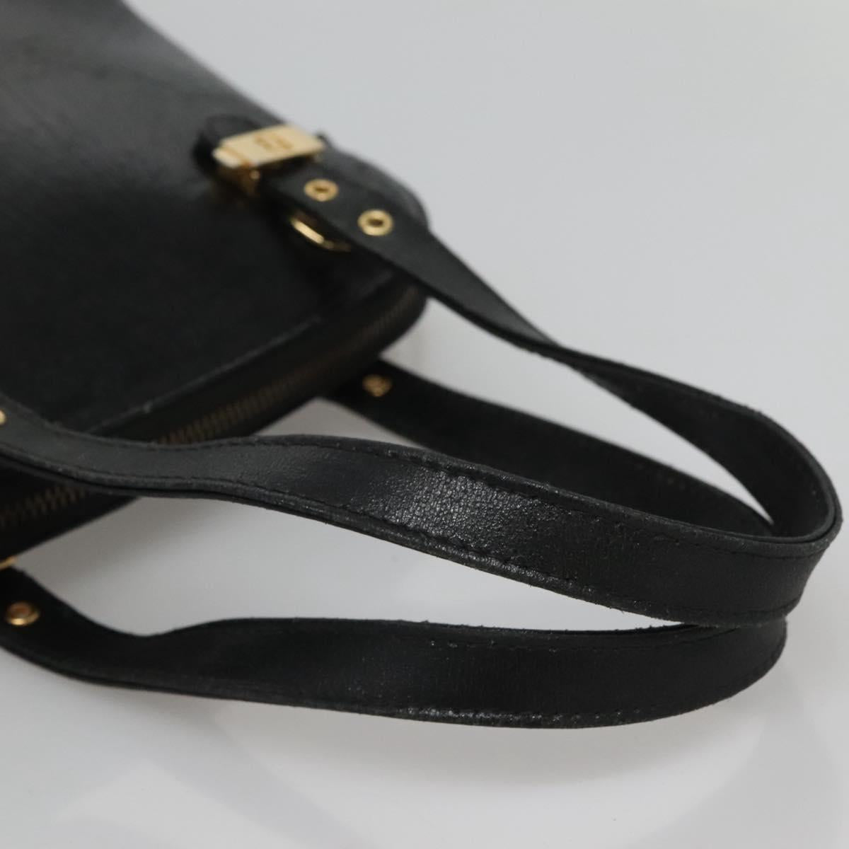 FENDI Hand Bag Leather 2way Black Gold hk1976