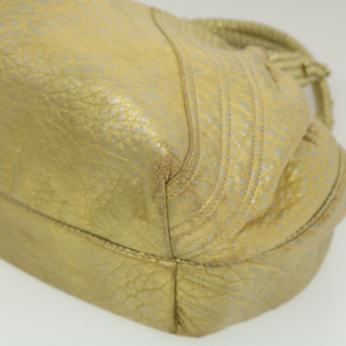 FENDI Spy Bag Zucca Canvas Shoulder Bag Leather Gold hk396