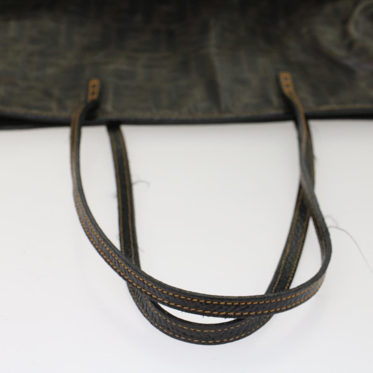 FENDI Zucca Canvas Tote Bag Coated Canvas Brown Black hk766