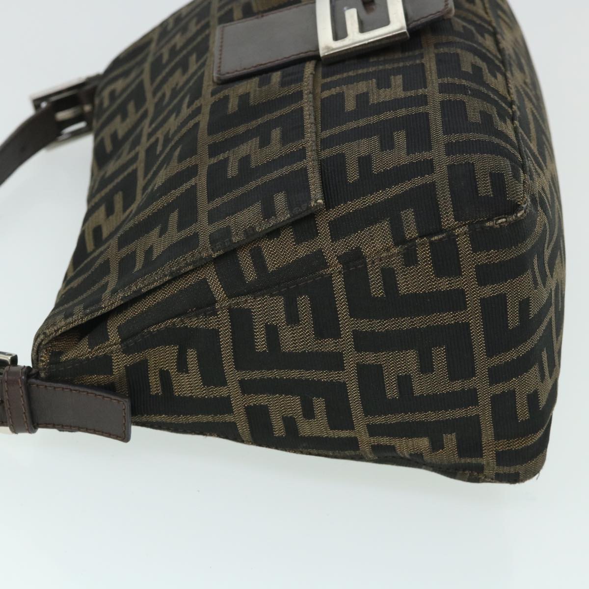 FENDI Zucca Canvas Mamma Baguette Shoulder Bag Brown hk856