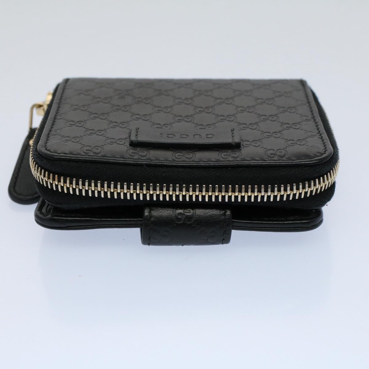 GUCCI Micro GG Canvas Guccissima Wallet Black 449345 525040 hk873