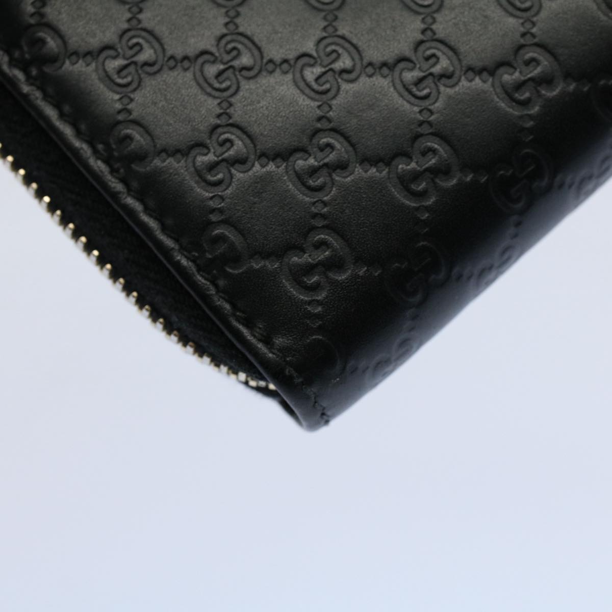 GUCCI Micro GG Canvas Guccissima Wallet Black 449345 525040 hk873