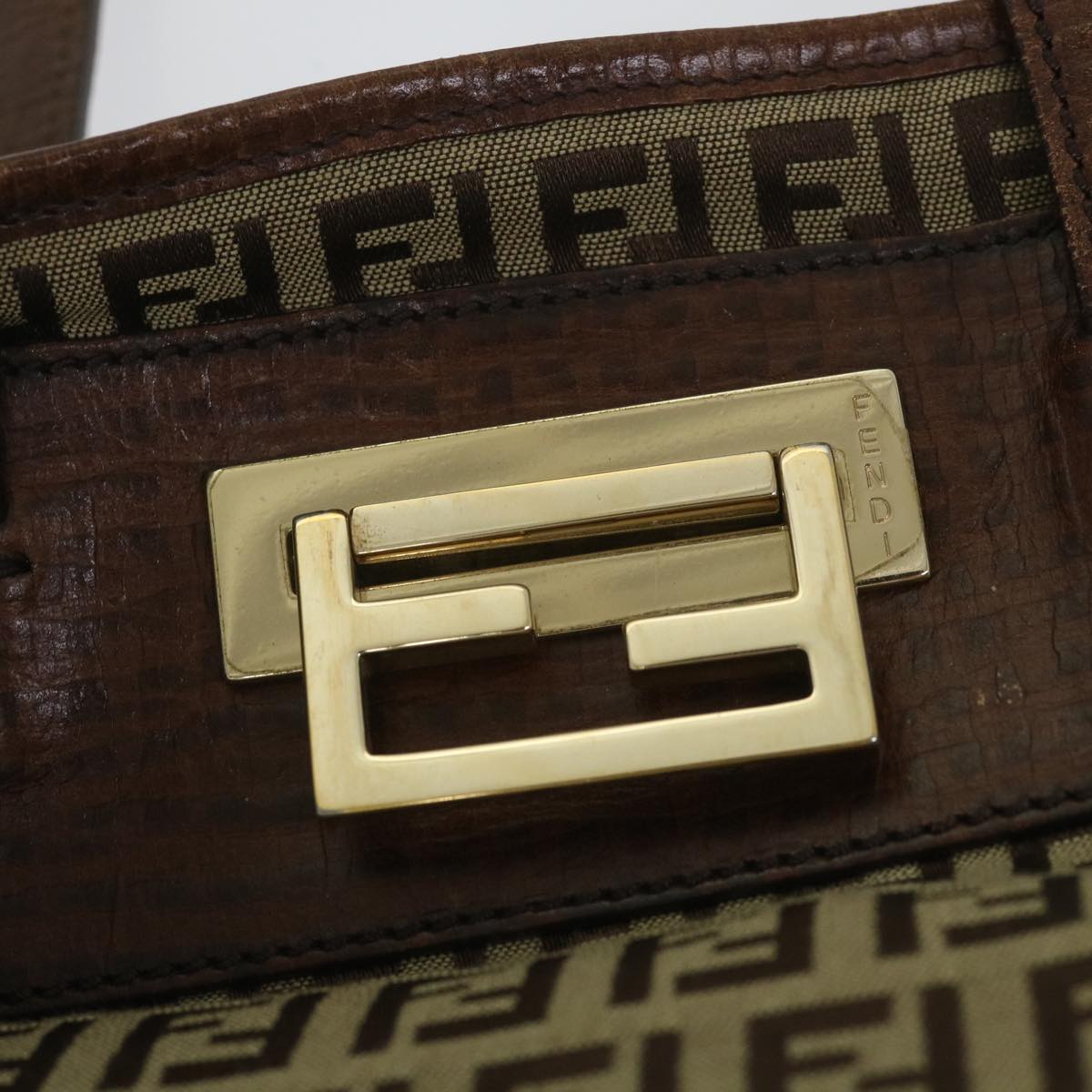 FENDI Zucchino Canvas Tote Bag Beige hk887