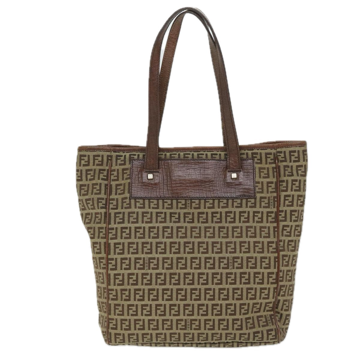FENDI Zucchino Canvas Tote Bag Beige hk887