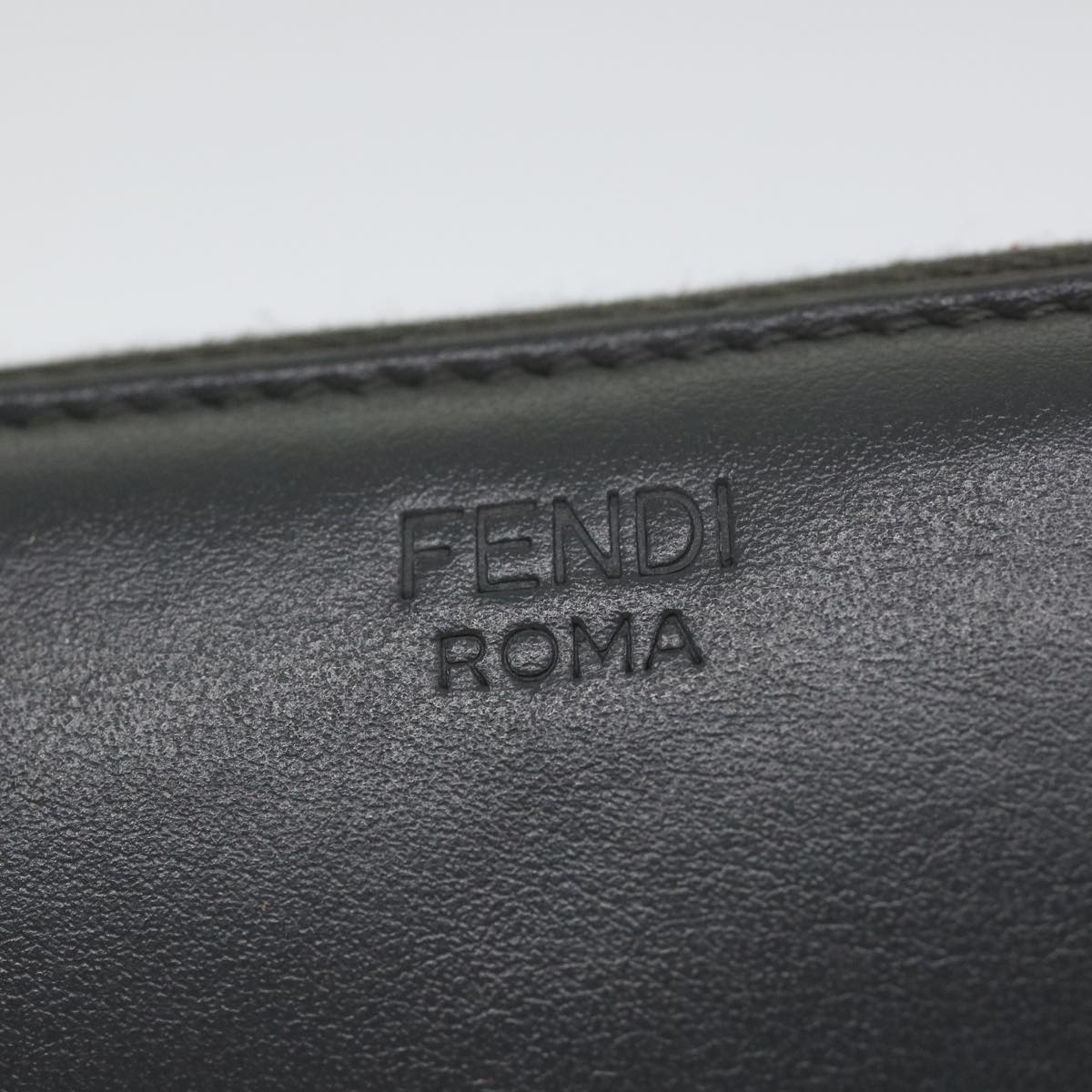 FENDI Long Wallet Leather Gray hk904