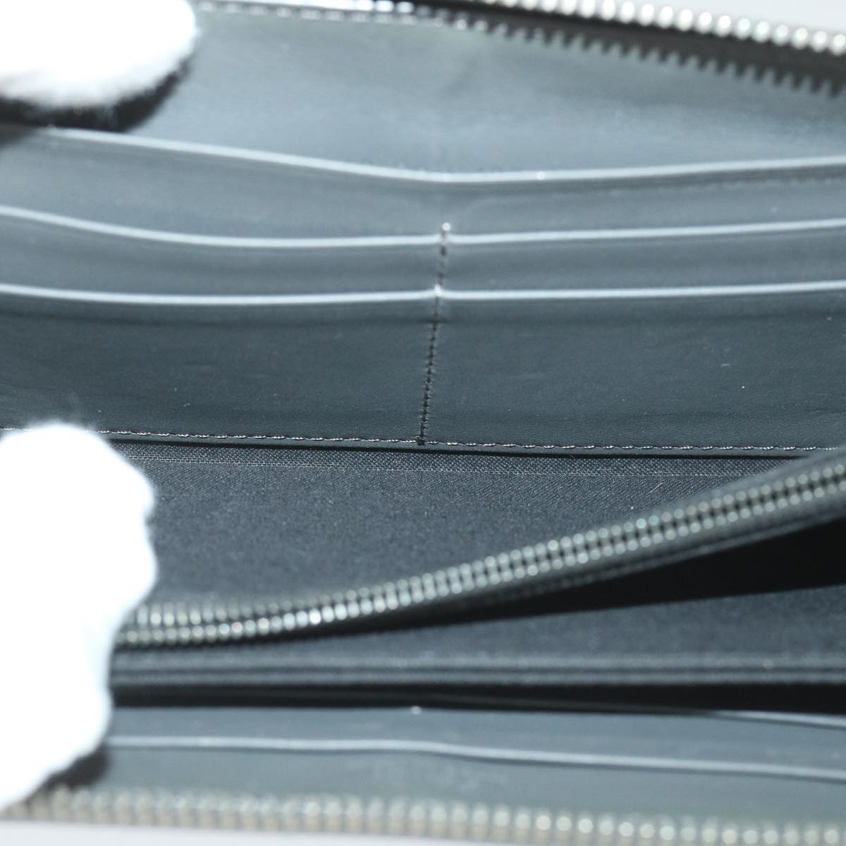 FENDI Long Wallet Leather Gray hk904