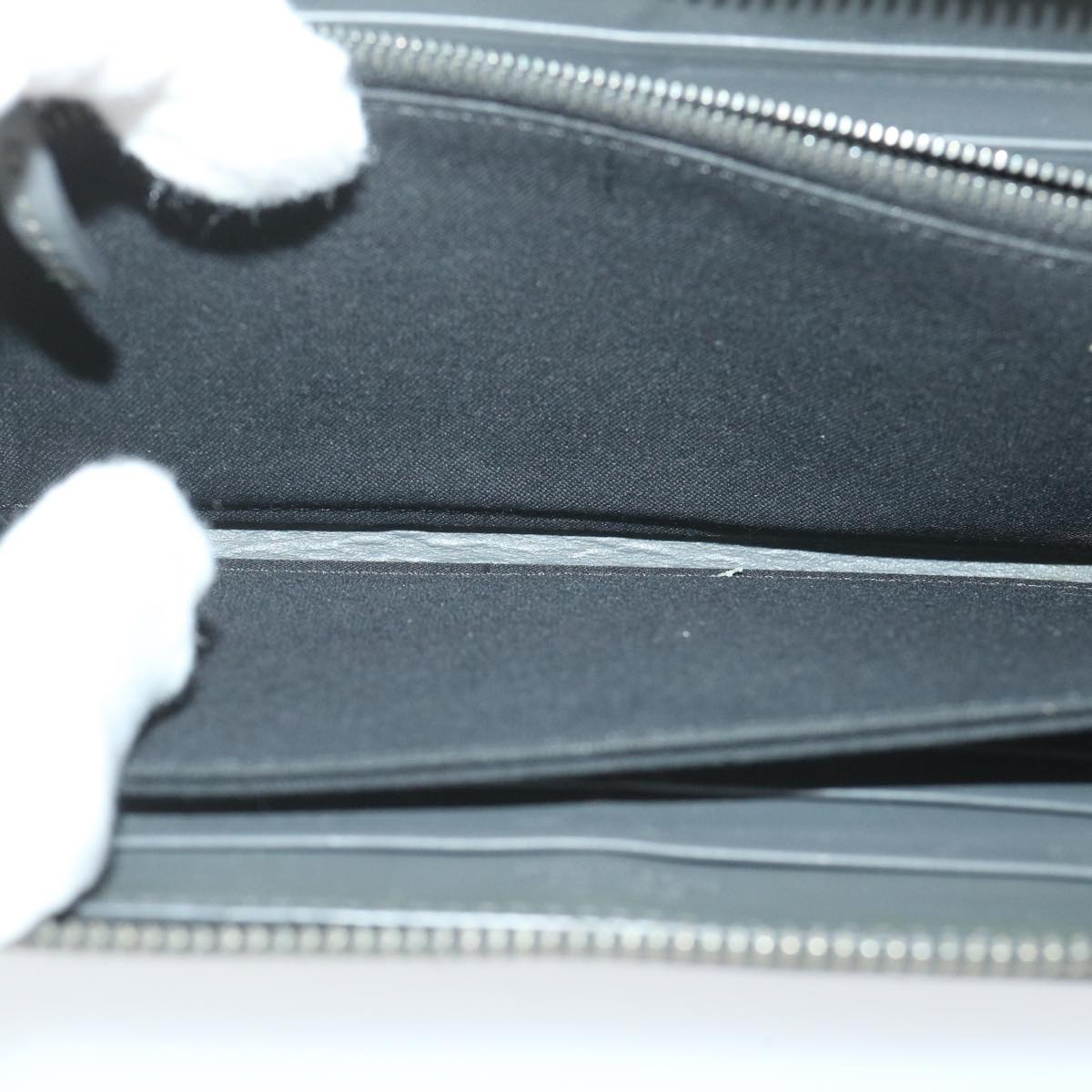 FENDI Long Wallet Leather Gray hk904